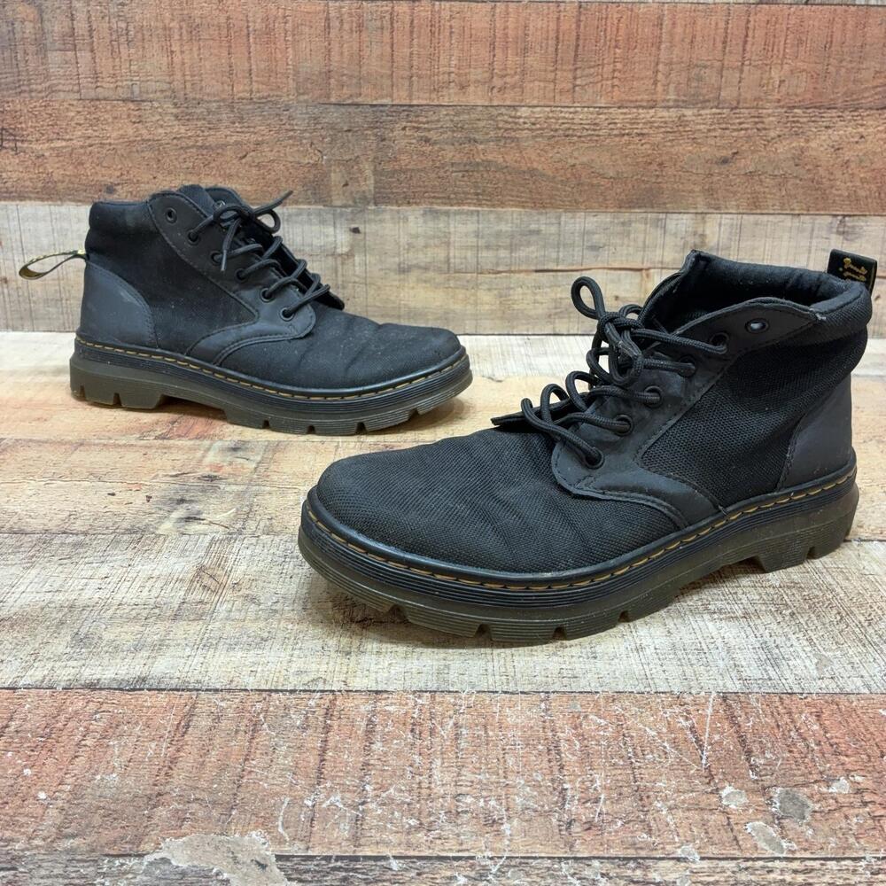 Dr. Martens Boots Mens Size 10 43 Black Canvas Chukka Ankle Lace Up Casual